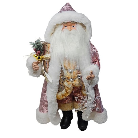 Rose Gold Pink Upright 20" Santa Christmas Party Decor - Picture 3 of 6